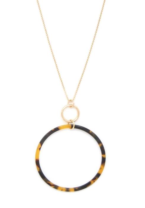 SODAJO THIN ACETATE CIRCLE PENDANT NECKLACE