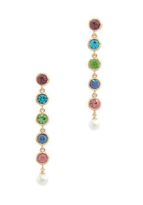 SODAJO MULTI RHINESTONE LINEAR DROP EARRING