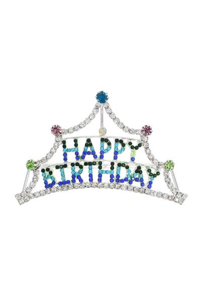 HAPPY BIRTHDAY RHINESTONE MINI CROWN TIARA