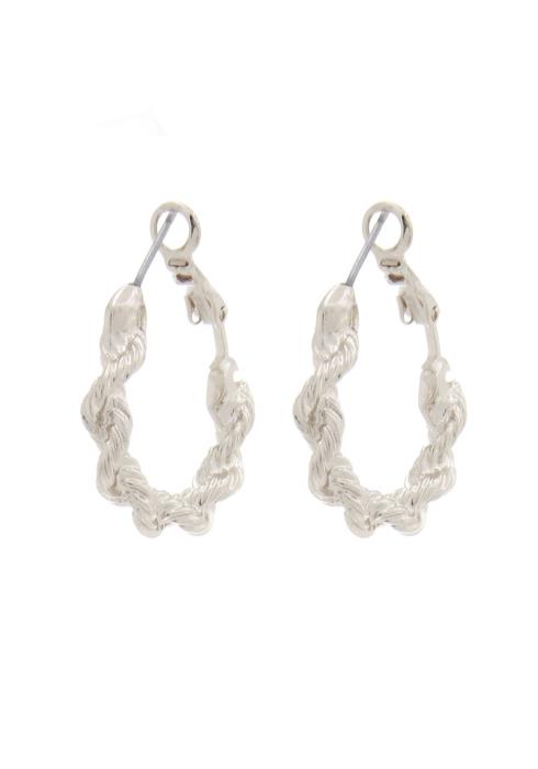 SODAJO TWIST ROPE METAL TEARDROP HOOP EARRING