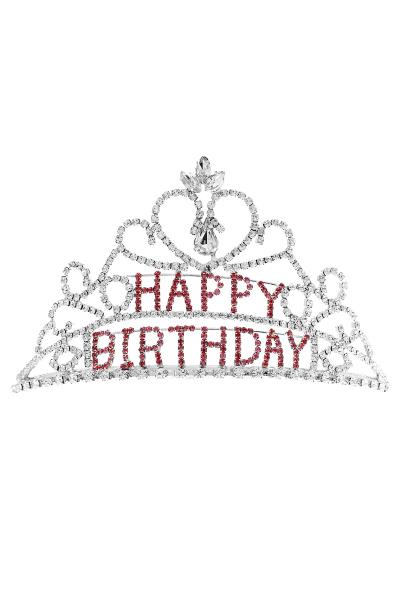 HAPPY BIRTHDAY RHINESTONE MINI CROWN TIARA