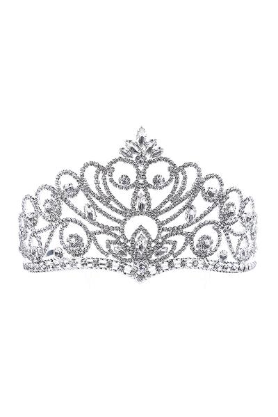 RHINESTONE PRINCESS BRIDAL WEDDING CROWN TIARA