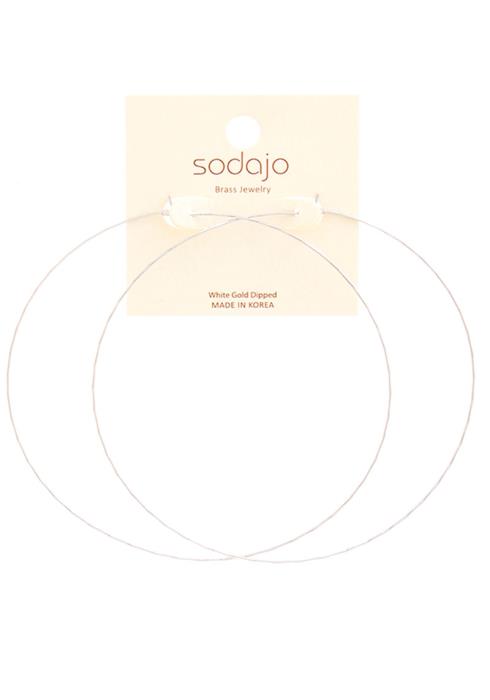 SODAJO 3.5 INCH WIRE HOOP EARRING