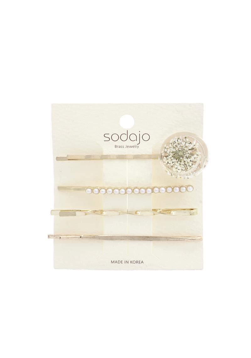 SODAJO RESIN FLOWER HAIR PIN SET