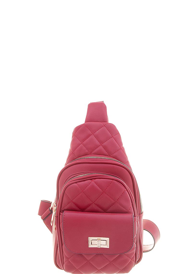 MODERN QUILTED ZIPPER DESIGN CROSSBODY BAG