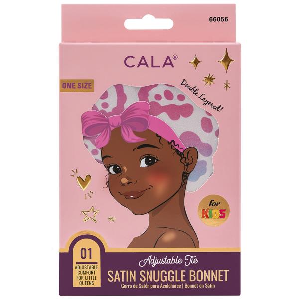 CALA FOR KIDS SATIN SNUGGLE BONNET RAINBOW LEOPARD