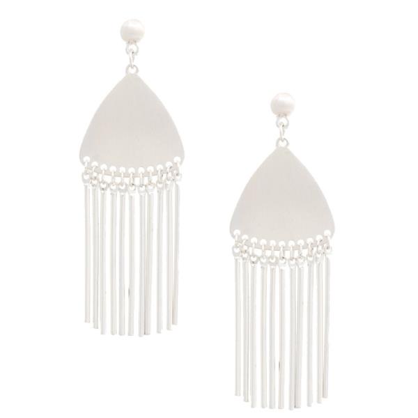 TEARDROP METAL BAR DANGLE EARRING