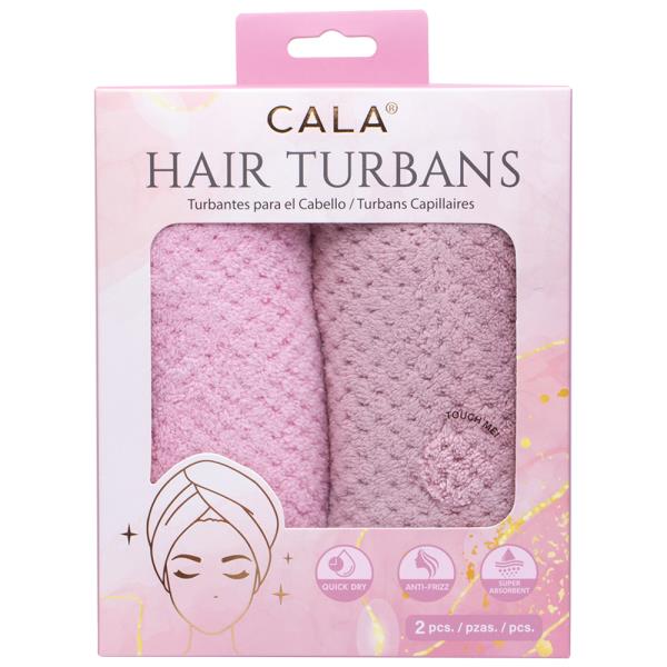CALA HAIR TURBAN PINK 2PCS
