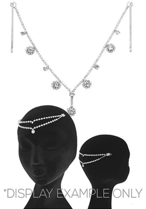 RHINESTONE CENTER STONE DROP HAIR CHAIN