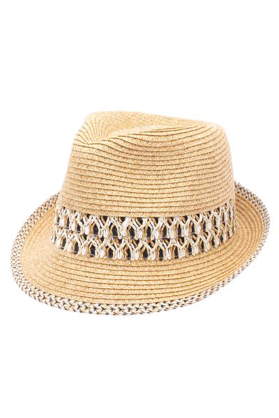 PATTERN STRAW TEXTURE HAT