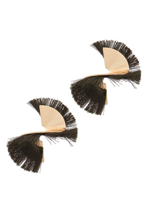 TWISTED MATEL TASSEL POST EARRING