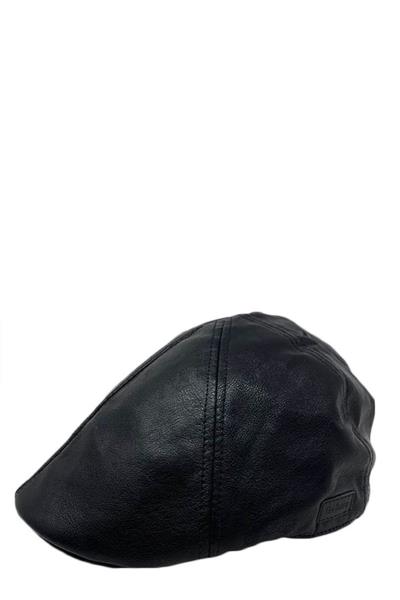 THE HATTER PU LEATHER HUNTING NEWS BOY CAP