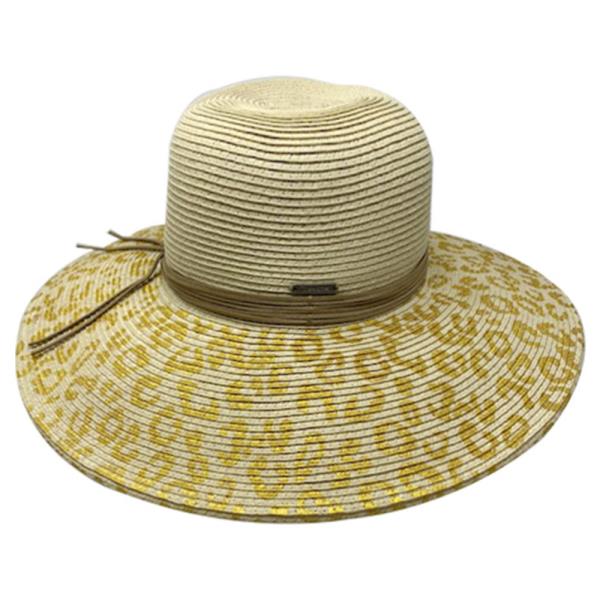 STRAW LEOPARD PRINT SUN FLOPPY HAT