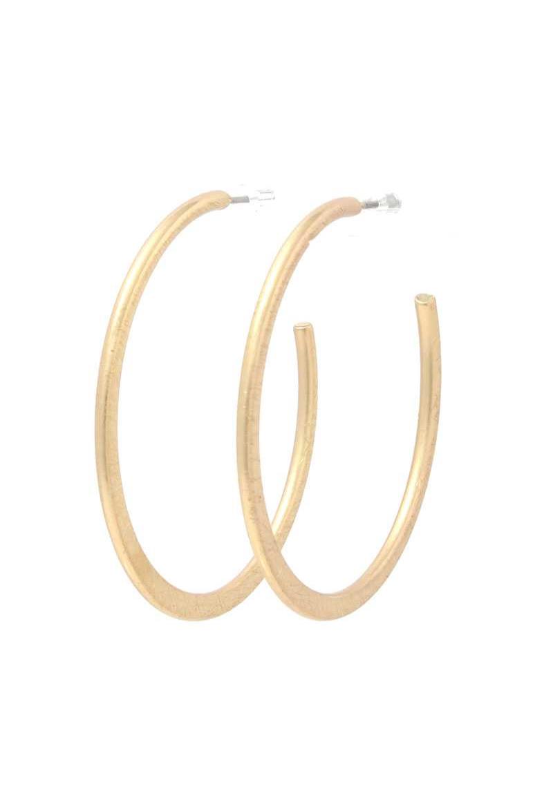THIN METAL OPEN HOOP EARRING