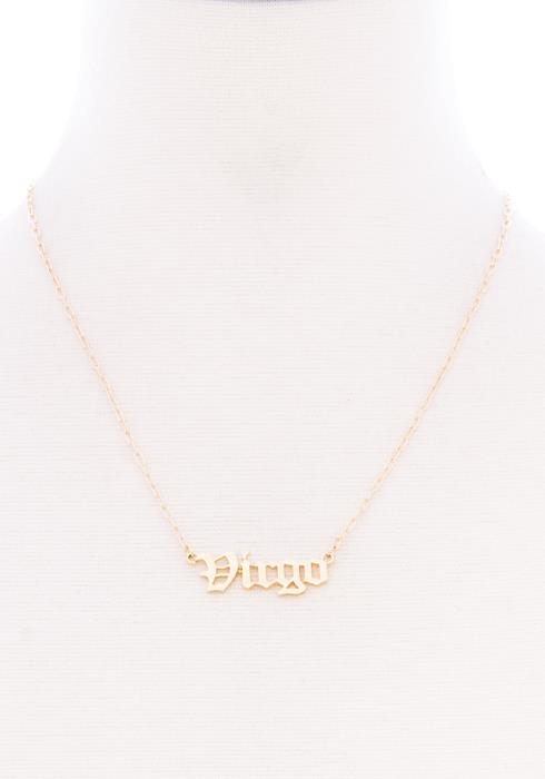 SODAJO ZODIAC MESSAGE METAL NECKLACE