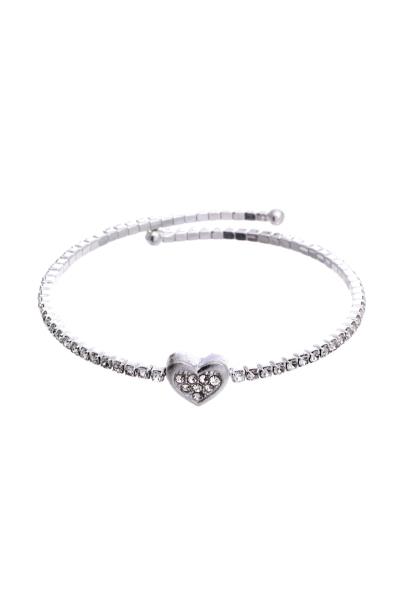 FASHION SIMPLE HEART AND RHINESTONE BRACELET