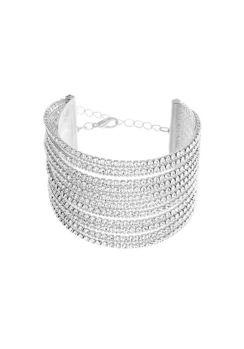 RHINESTONE 11ROW BALL CHAIN BRACELET