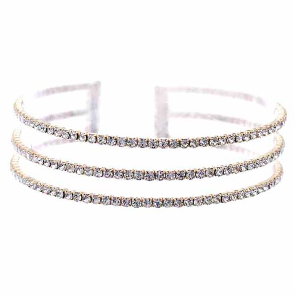 TRIPLE RAW FASHION RHINESTONE BRACELET