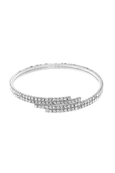 DESIGNER MULTI RHINESTONE ENDLESS MEMORY WIER BRACELET BANGLE