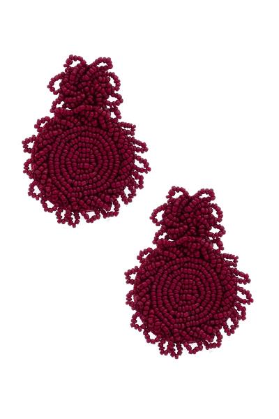 CHUNKY DOUBLE CIRCLE SEED BEAD POST DROP EARRING