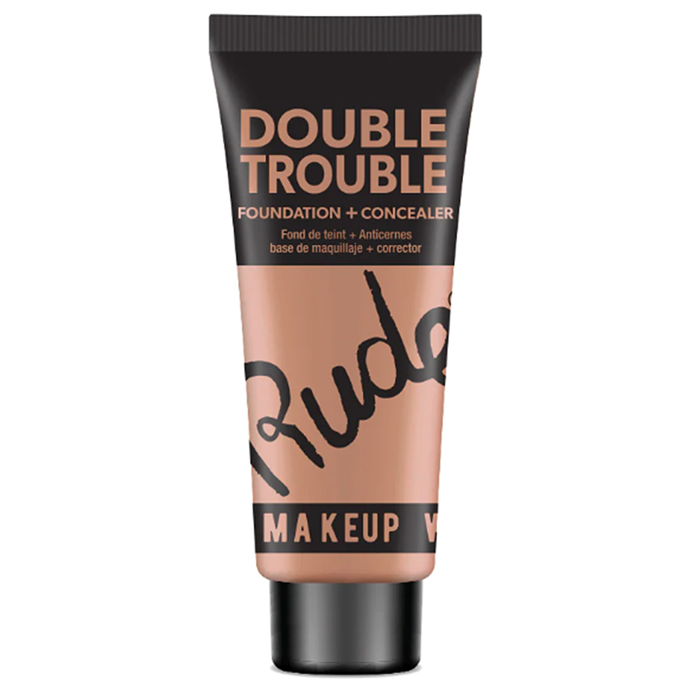 RUDE COSMETICS DOUBLE TROUBLE COCOA FOUNDATION CONCEALER