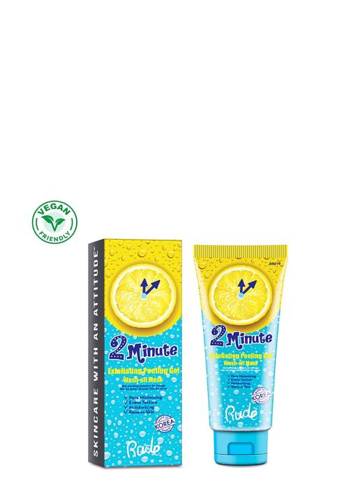 RUDE COSMETICS 2 MINUTE EXFOLIATING PEELING GEL WASH OFF MASK