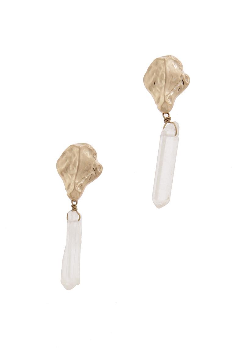 NATURAL STONE DROP FASHION EARRING