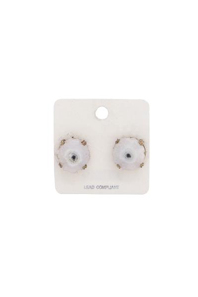 FLOWER STONE STUD EARRING