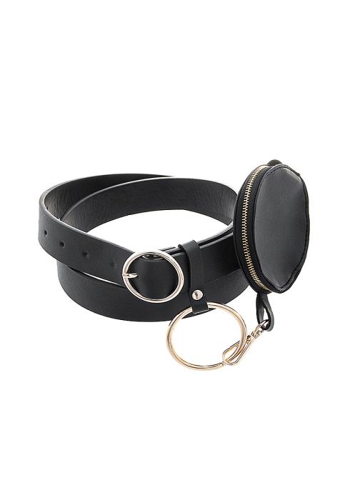 2IN1 RING BUCKLE BELT WITH ROUNDED COIN PURSE SET