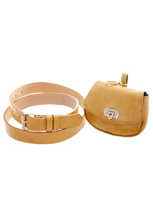 SMOOTH CROC BAG BUCKLE BELT