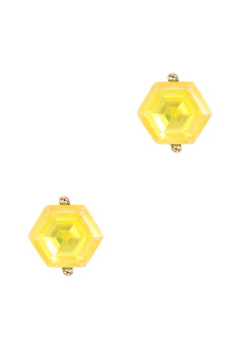 GLASS STONE STUD EARRING