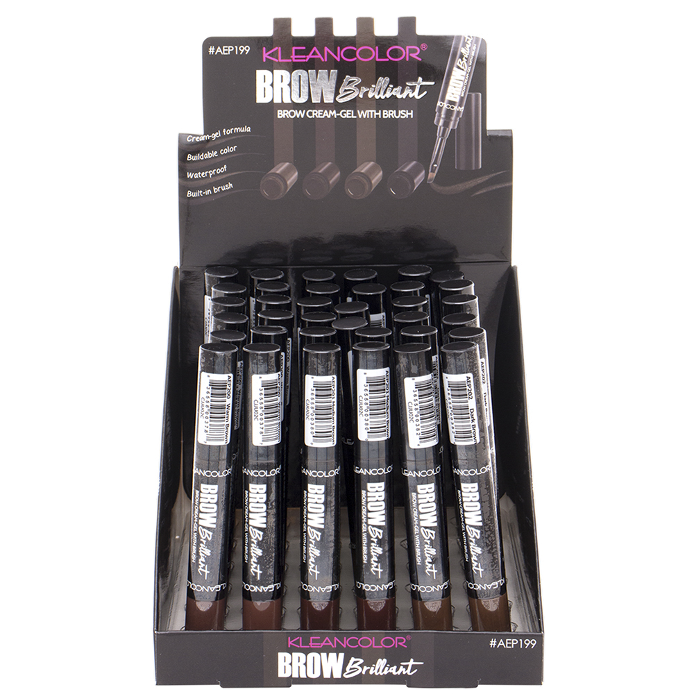 KLEAN COLOR BROW BRILLIANT GEL WITH BRUSH (36 UNITS)