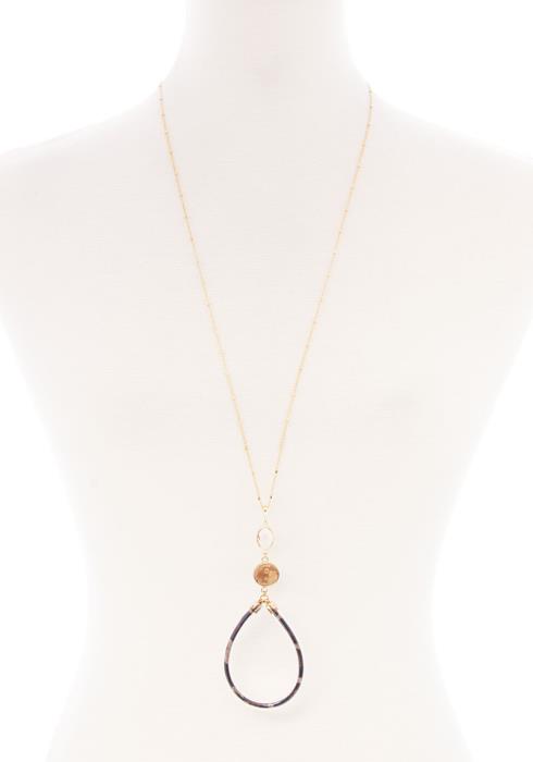TEARDROP PENDANT LONG NECKLACE