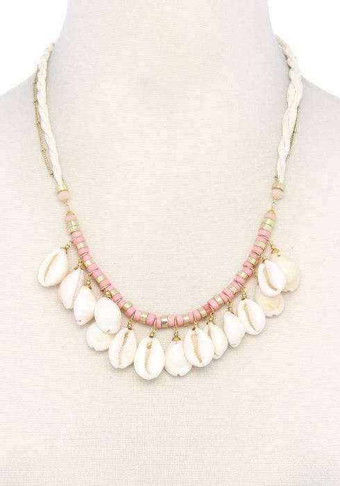 COWRIE SEASHELL DANGLE NECKLACE