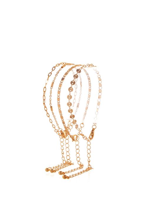 4 LAYER FASHION CHAIN BRACELET SET