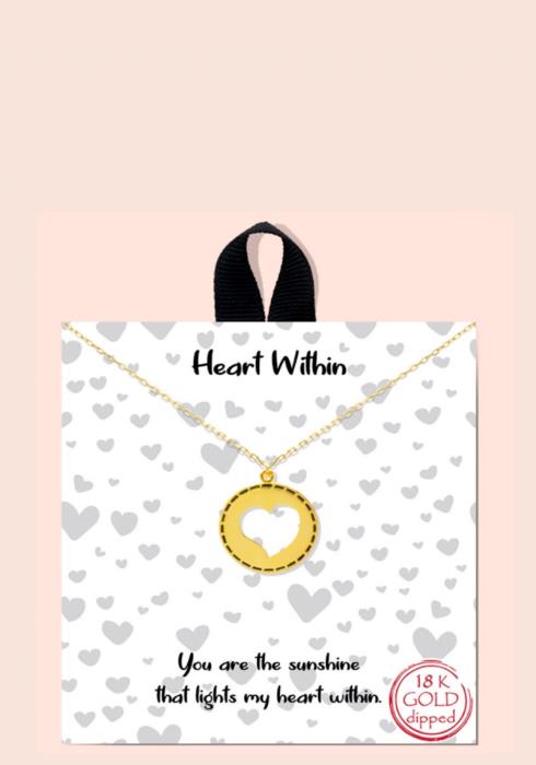 BLB HEART WITHIN PENDANT MESSAGE NECKLACE