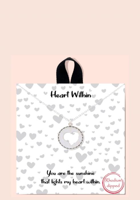 BLB HEART WITHIN PENDANT MESSAGE NECKLACE