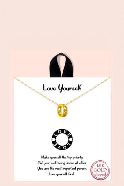 BLB LOVE YOURSELF DAINTY MESSAGE NECKLACE