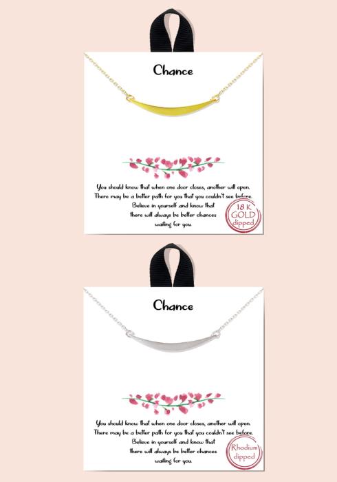 BLB CHANCE METAL DAINTY MESSAGE NECKLACE