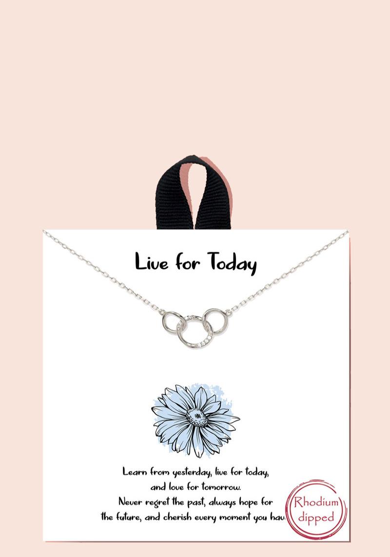 BLB LIVE FOR TODAY MULTI RING PENDANT MESSAGE NECKLACE