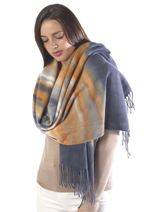 SMOOTH TIE DYE OBLONG WITH FRINGE SCARF