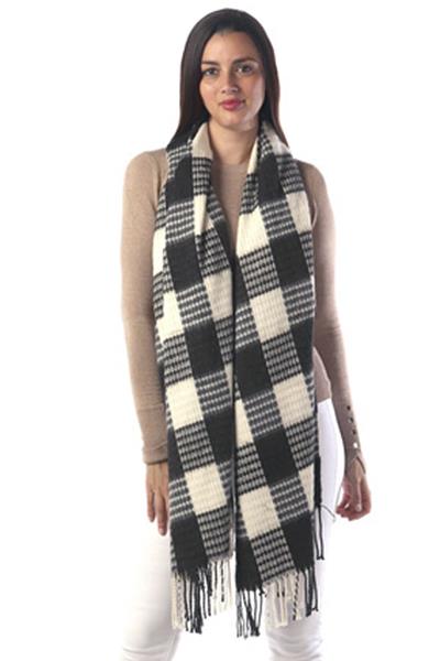 CHECKERED GINGHAM SOFT OBLONG SCARF