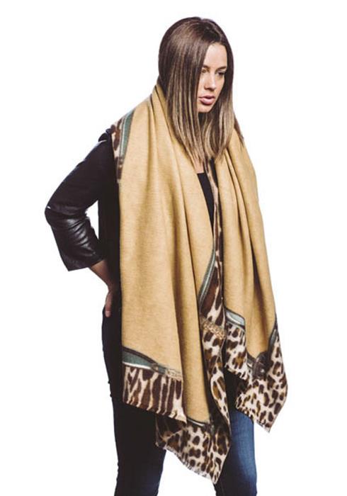 LEOPARD PRINTED SOFT OBLONG SCARF