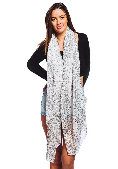 STYLISH PYTHON WITH FOIL PRINT OBLONG SCARF