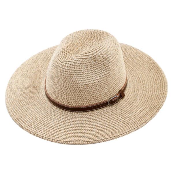 PLAIN BUCKLE STRAP FLAPPY SUN HAT