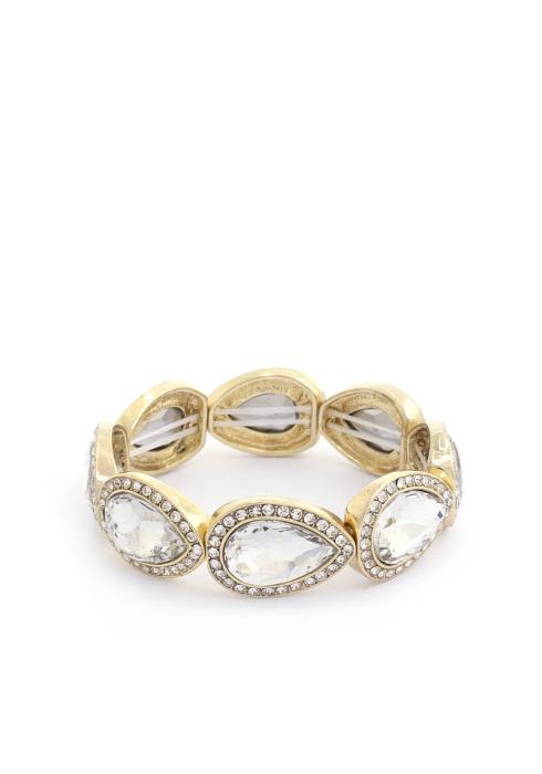 TEARDROP RHINESTONE BRACELET NECKLACE SET
