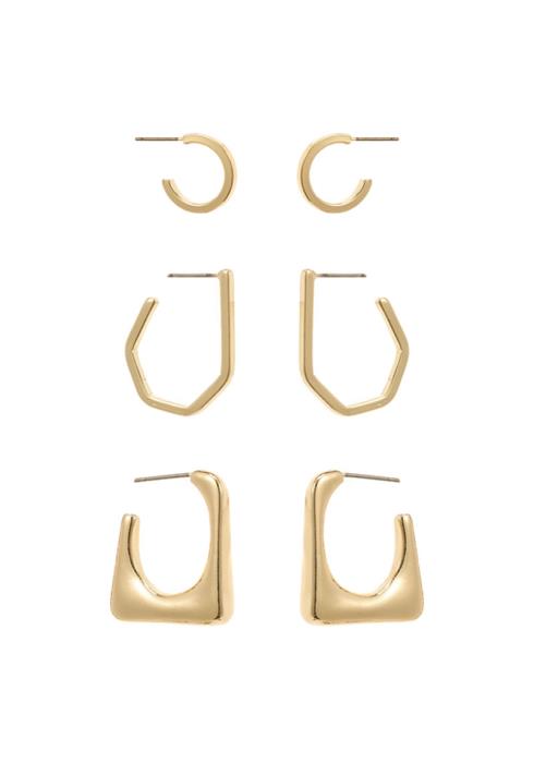 MODERN CUT GEOMETRIC STYLE EARRING 3 PC SET