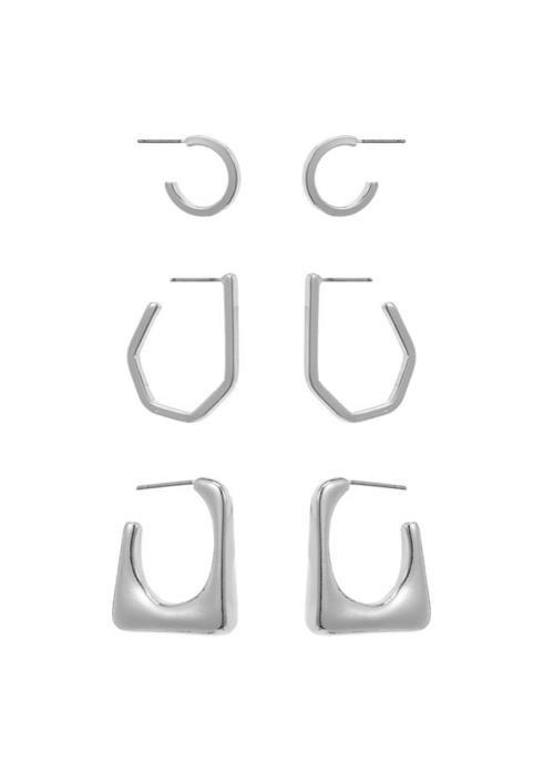MODERN CUT GEOMETRIC STYLE EARRING 3 PC SET
