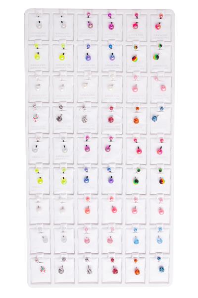 SURGICAL STEEL BELLY RING MIX 72 PC TRAY