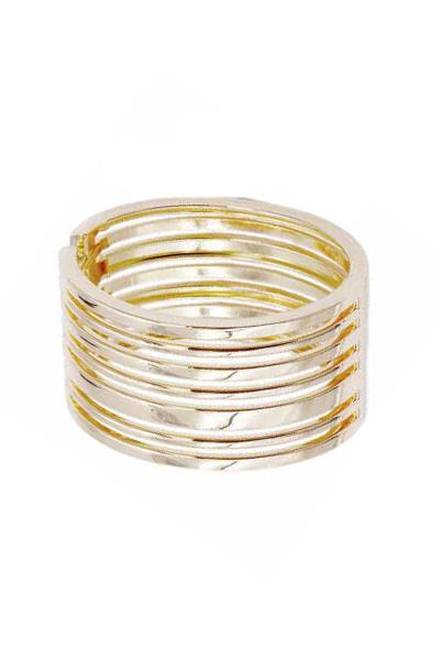 FASHION WIDE METAL HINGE BRACELET